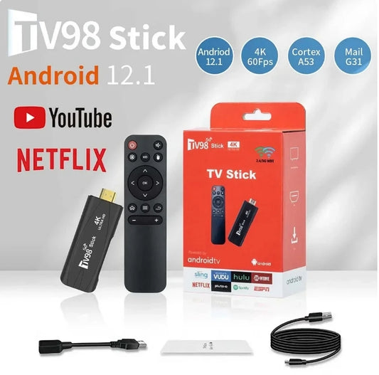 Ultra HD TV98 TV STICK, Android 12.1, 4k inteligente, 2.4G, 5G, Wi-Fi